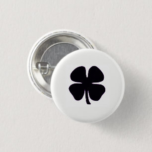 Badge Rond 2,50 Cm Bouton blanc Clocher noir