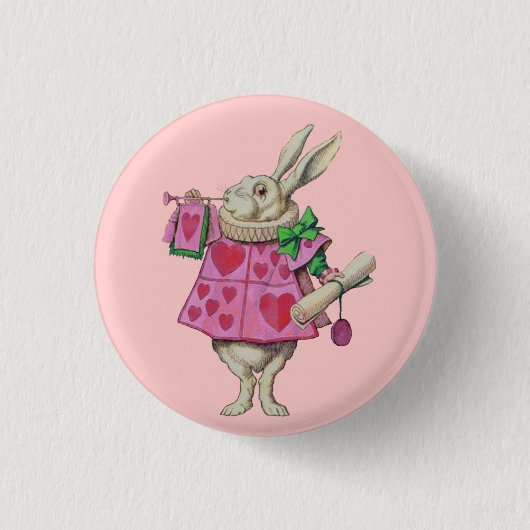 Badge Rond 2,50 Cm Bouton blanc de lapin (dans le rose) (Devant)