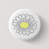 Badge Rond 2,50 Cm Bouton blanc Fleur de marguerite (Devant)