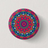 Badge Rond 2,50 Cm Bouton bleu avec conception circulaire (Devant)