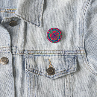 Badge Rond 2,50 Cm Bouton bleu avec conception circulaire