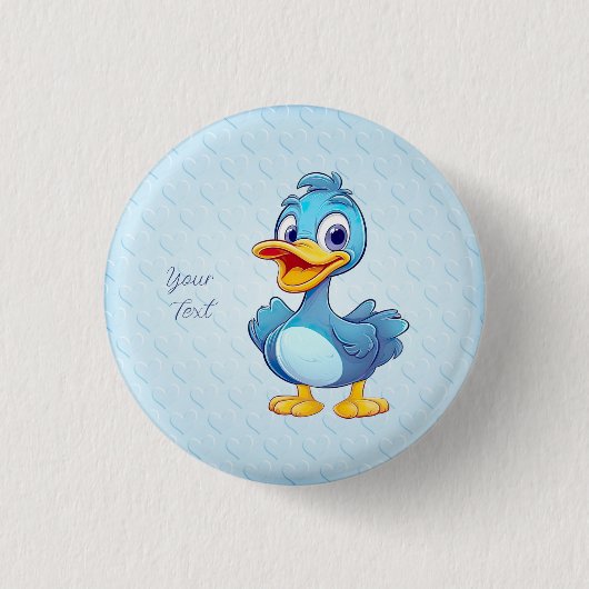Badge Rond 2,50 Cm Bouton Bleu Canard (Devant)
