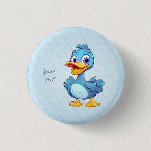 Badge Rond 2,50 Cm Bouton Bleu Canard