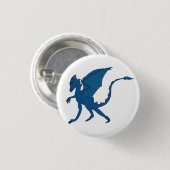 Badge Rond 2,50 Cm Bouton bleu de dragon par IDC. (Devant & derrière)