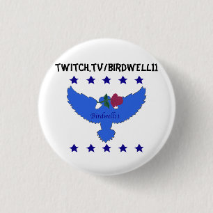 Badge Rond 2,50 Cm Bouton bleu de logo de tic