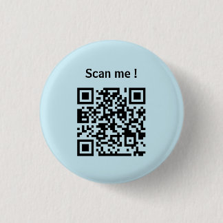 Badge Rond 2,50 Cm bouton bleu de promotion de site web avec code QR 