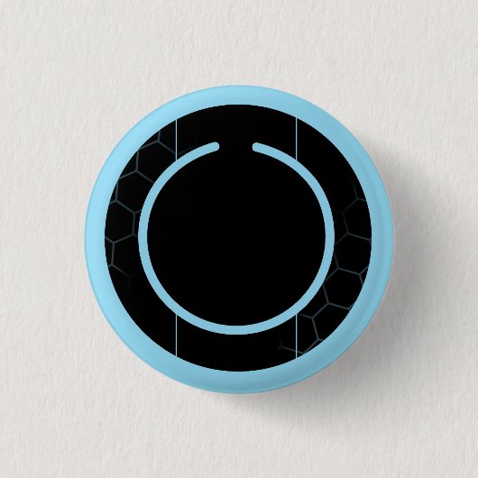 Badge Rond 2,50 Cm Bouton bleu de techno (Devant)