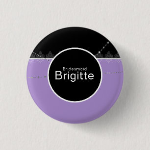 Badge Rond 2,50 Cm Bouton bleu et noir