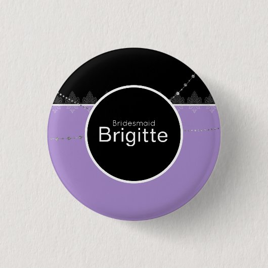 Badge Rond 2,50 Cm Bouton bleu et noir (Devant)