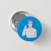 Badge Rond 2,50 Cm bouton bleu personne sourde (Devant & derrière)