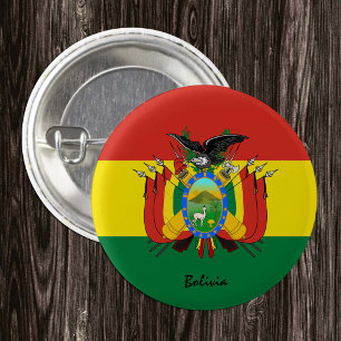 Badge Rond 2,50 Cm Bouton Bolivie, mode Drapeau bolivien patriotique