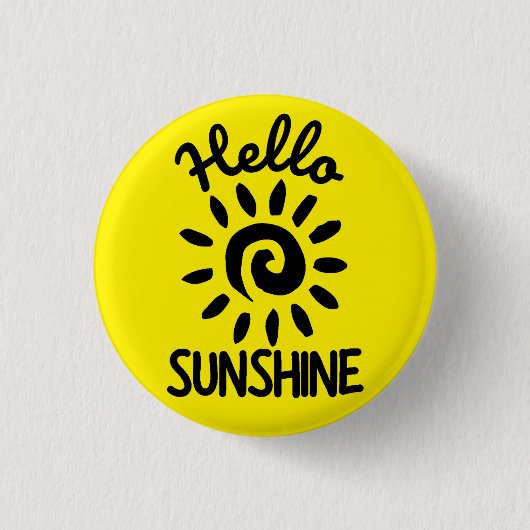 Badge Rond 2,50 Cm Bouton Bonjour Sunshine (Devant)