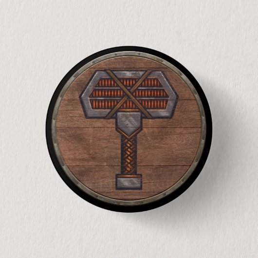 Badge Rond 2,50 Cm Bouton Bouclier viking - (Devant)