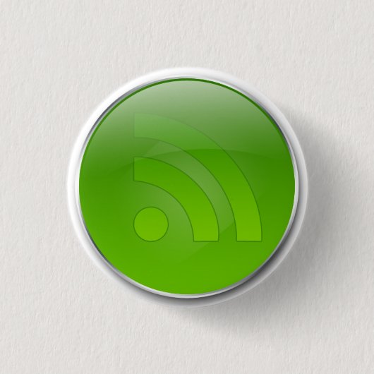 Badge Rond 2,50 Cm Bouton brillant du vert RSS (Devant)