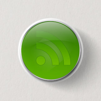 Badge Rond 2,50 Cm Bouton brillant du vert RSS