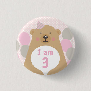 Badge Rond 2,50 Cm Bouton câlin mignon d'insigne d'âge d'anniversai