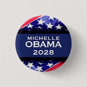 Badge Rond 2,50 Cm Bouton Campagne Michelle OBAMA 2028