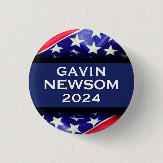 Badge Rond 2,50 Cm Bouton Campagne NEWSOM 2024 (Devant)