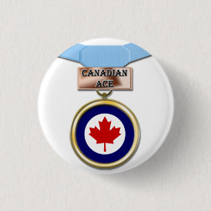 Badge Rond 2,50 Cm Bouton canadien de médaille d'as