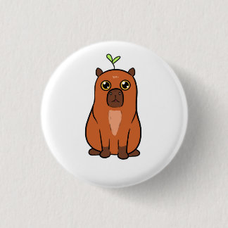 Badge Rond 2,50 Cm Bouton / Capybara Cute