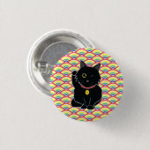 Badge Rond 2,50 Cm Bouton chanceux de Zelda de chat noir (Devant & derrière)
