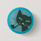 Badge Rond 2,50 Cm Bouton Chat Fumeur de Pipe (Devant)