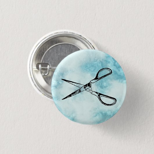 Badge Rond 2,50 Cm Bouton Ciseaux (Devant & derrière)