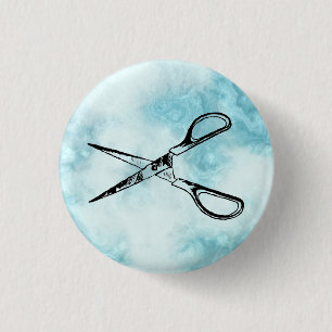Badge Rond 2,50 Cm Bouton Ciseaux