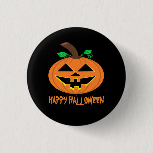 Badge Rond 2,50 Cm Bouton Citrouille d'Halloween heureux