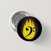 Badge Rond 2,50 Cm Bouton Clé de basse flamme (Devant & derrière)