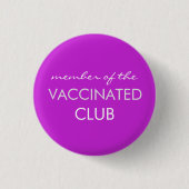 Badge Rond 2,50 Cm Bouton Club Vacciné Violet (Devant)