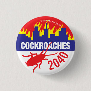 Badge Rond 2,50 Cm Bouton Cockroaches 2040