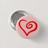 Badge Rond 2,50 Cm Bouton Coeur (Devant & derrière)