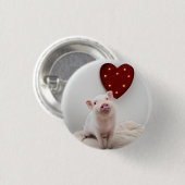 Badge Rond 2,50 Cm Bouton Coeur (Devant & derrière)