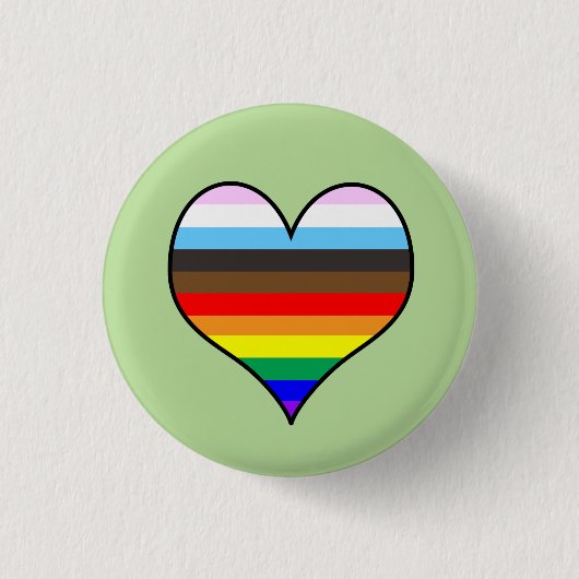 Badge Rond 2,50 Cm Bouton Coeur arc-en-ciel (Devant)