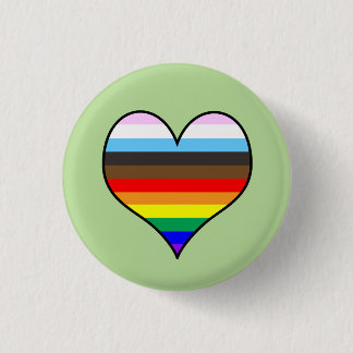 Badge Rond 2,50 Cm Bouton Coeur arc-en-ciel