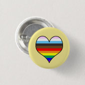 Badge Rond 2,50 Cm Bouton Coeur arc-en-ciel (Devant & derrière)