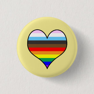 Badge Rond 2,50 Cm Bouton Coeur arc-en-ciel