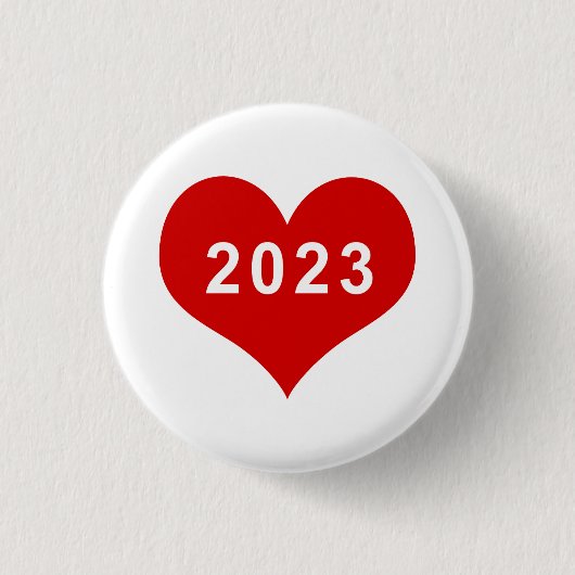Badge Rond 2,50 Cm Bouton Coeur d'amour rouge 2023 (Devant)