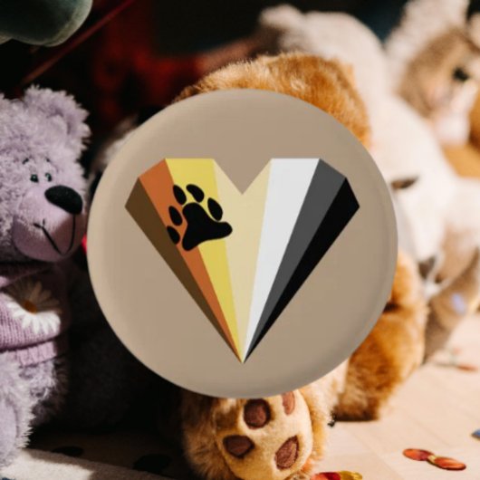 Badge Rond 2,50 Cm Bouton Coeur de la fierté de l'ours