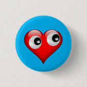 Badge Rond 2,50 Cm Bouton Coeur des yeux googly (Devant)