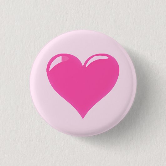 Badge Rond 2,50 Cm Bouton Coeur rose (Devant)