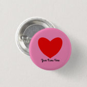 Badge Rond 2,50 Cm Bouton Coeur rouge #1 (Devant & derrière)