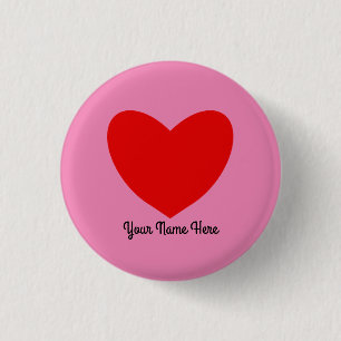 Badge Rond 2,50 Cm Bouton Coeur rouge #1