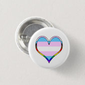 Badge Rond 2,50 Cm Bouton Coeur Trans Pride (Devant & derrière)
