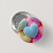 Badge Rond 2,50 Cm Bouton Coeurs (Devant & derrière)