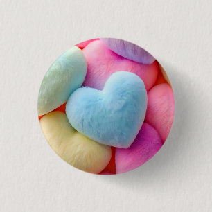 Badge Rond 2,50 Cm Bouton Coeurs