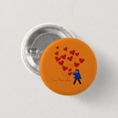 Badge Rond 2,50 Cm Bouton Coeurs (Devant & derrière)