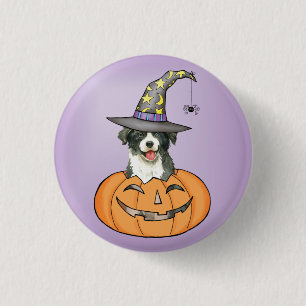 Badge Rond 2,50 Cm Bouton Collie Bordure Halloween