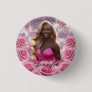Badge Rond 2,50 Cm Bouton commémoratif Pink Roses Sky Memorial